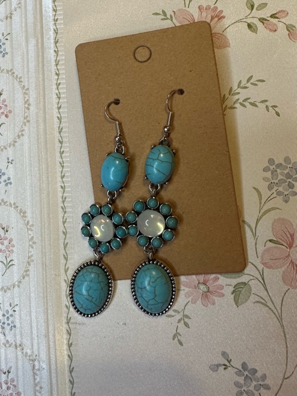 Turquoise Stone Dangle Earrings for Women